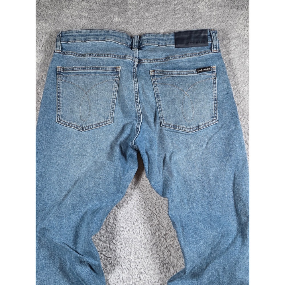 Calvin Klein Jeans Slim Fit 34x30 Medium Wash Blue Mens Distressed Denim - Picture 3 of 10